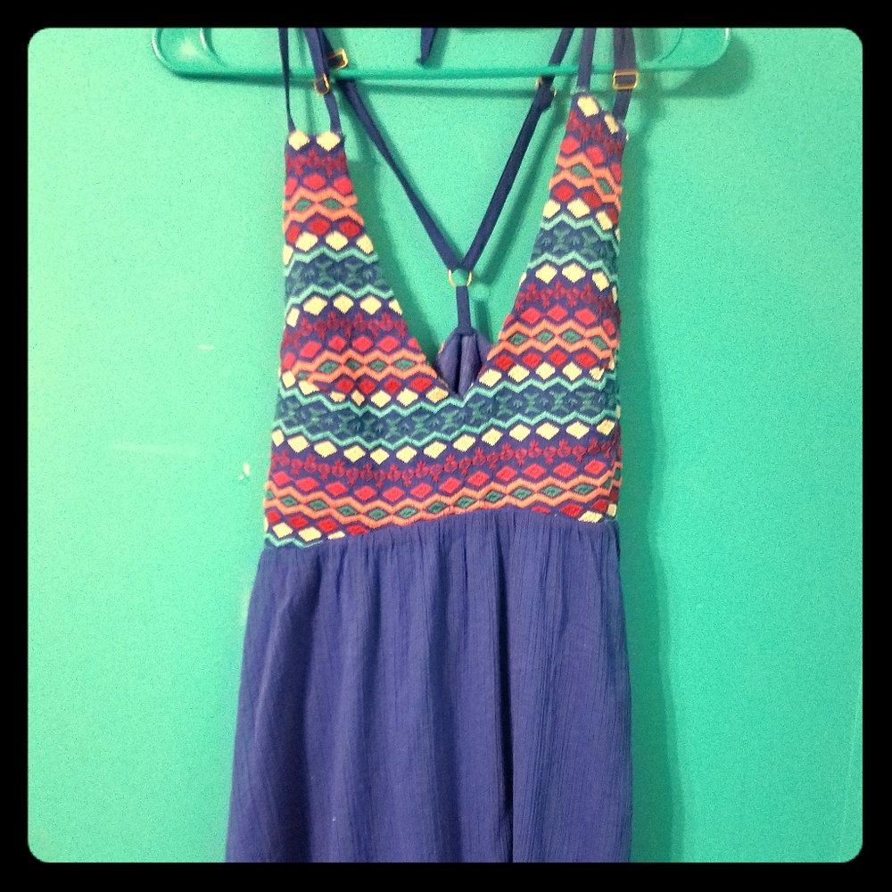 Royal Blue "Dina Be"  Halter Sundress